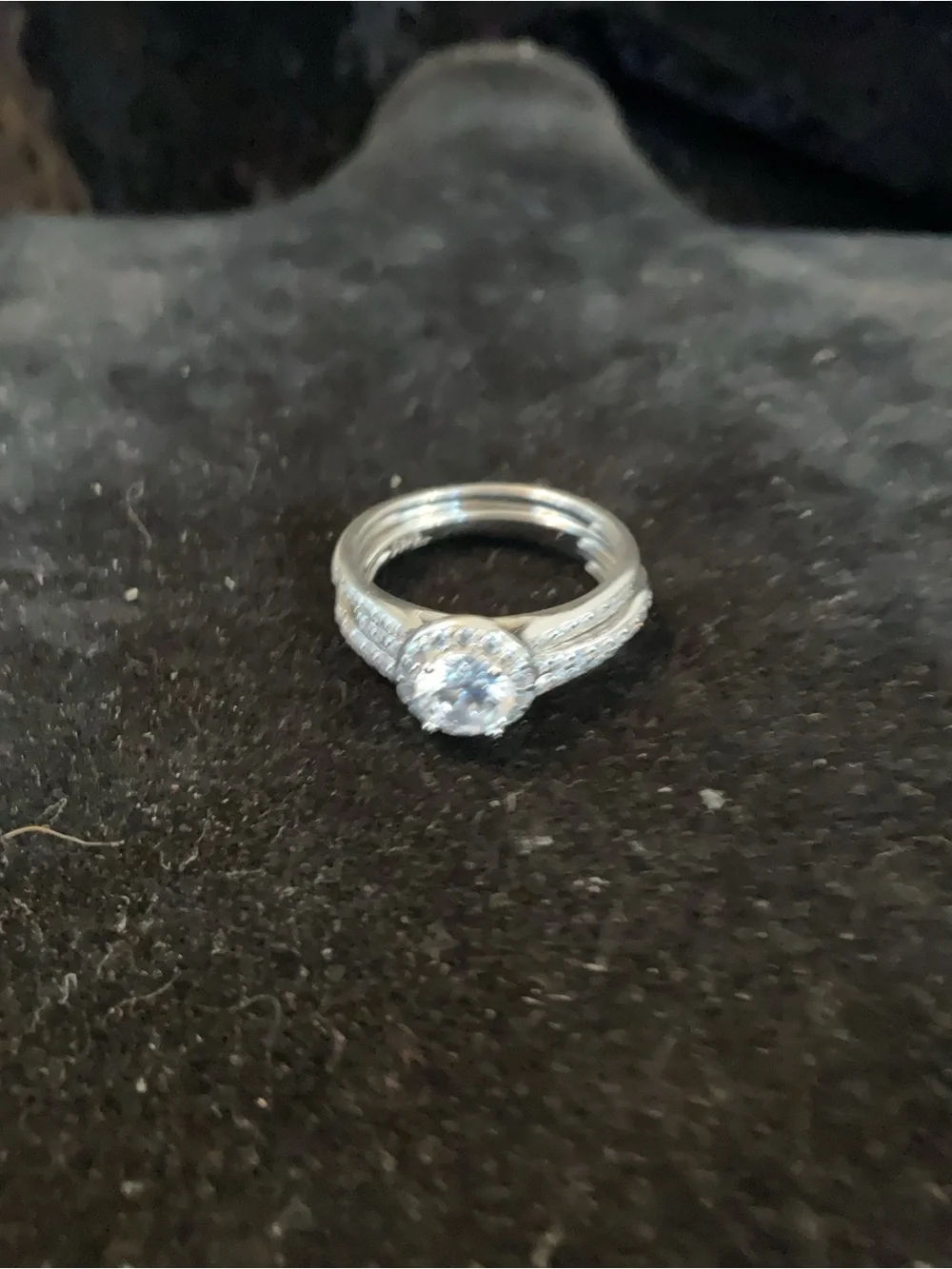 Sterling Silver Cubic Zirconia Halo Ring Set